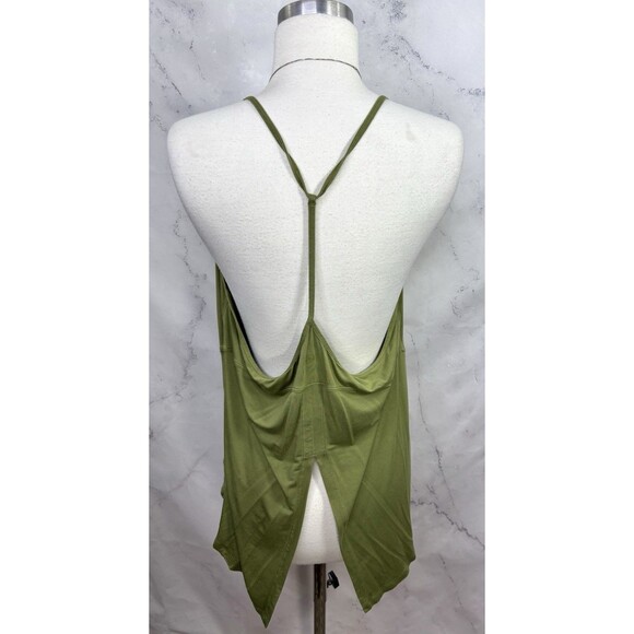 Lululemon Modal Silk Yoga Tank Top Sage Green Womens M/L Gym T Back Back Slit - Picture 6 of 10